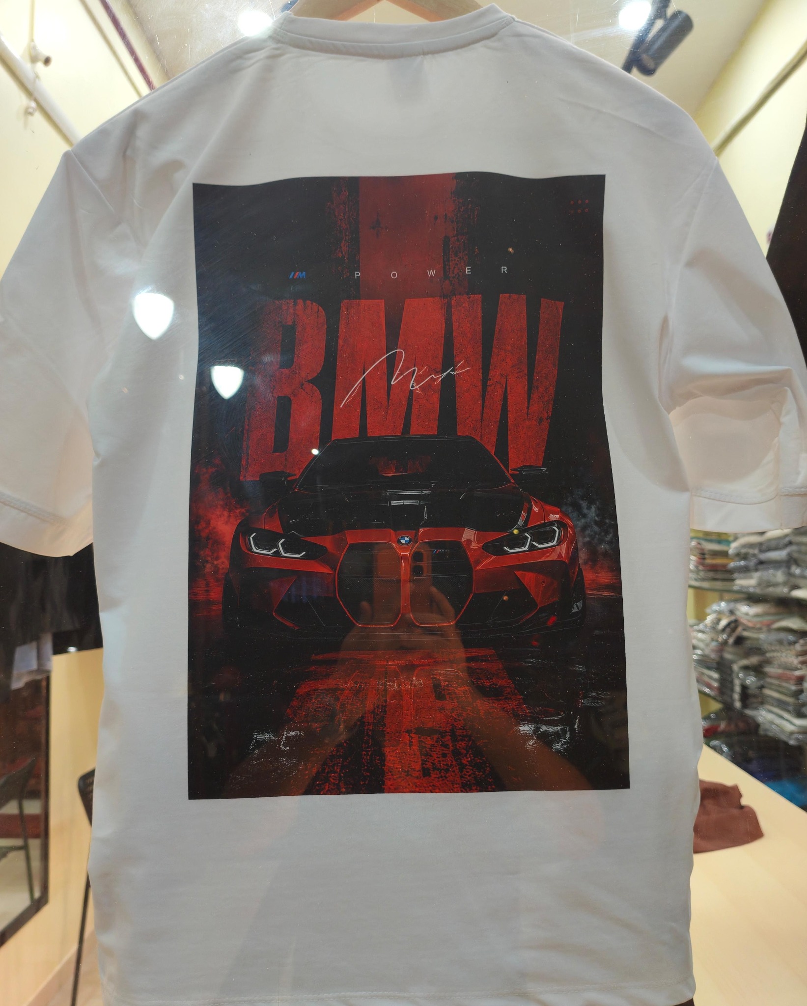 MARZI premium printed men's T-shirt in white with large back graphic